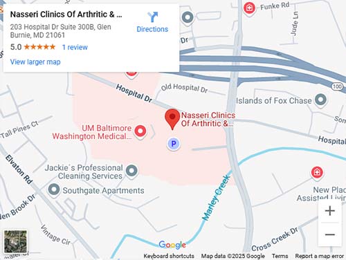 Get Directions to Nasseri Clinic of Arthritic & Rheumatic Diseases in Glen Burnie, MD