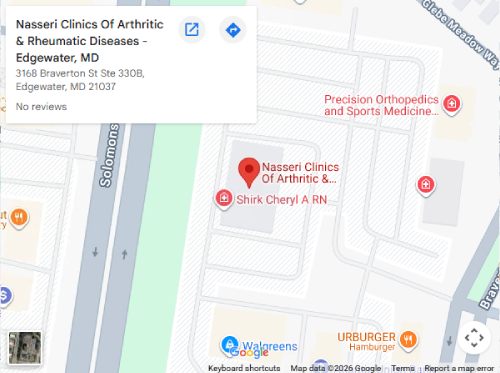 Directions From Your Location to Nasseri Clinic of Arthritic & Rheumatic Diseases in Edgewater, MD