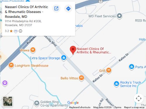 Directions From Your Location to Nasseri Clinic of Arthritic & Rheumatic Diseases in Rosedale, MD